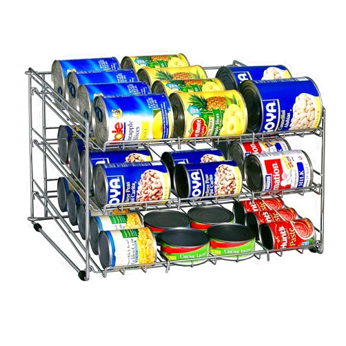 Zemic Organize It All Deluxe 3 Tier Can Storage Rack in Chrome