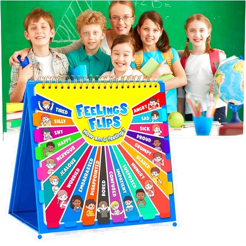 Ortsma Children's Feelings and Emotions Book, A Fun Flipbook for Emotional Awareness, Feelings Flip Book for Kids, Social Emotional Book for Kids About Feelings to Identify 20 Different Emotions