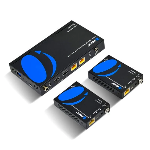OREI 1x2 HDMI Extender Splitter 4K by Multiple Over Single Cable CAT6/7 4K@60Hz 4:4:4 HDCP 2.2 with IR Remote EDID Management - Up to 115 Ft - Loop Out - Low Latency - Full Support
