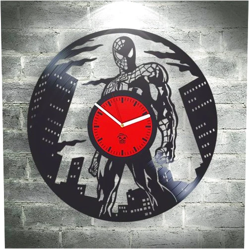 Kovides Spider-Man Homecoming Vinyl Clock, 12-Inch, Black, Quartz Movement, 1AA Battery (Not Included)