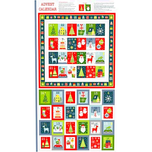 FlashPhoenix Quality Sewing Fabric – Christmas Fabric Advent Calendar Cut, Sew Project Cotton24 x 44