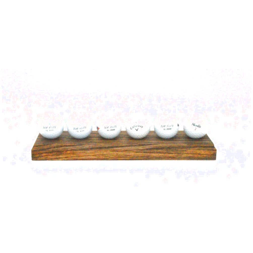 Elite Wine Racks Personalized Handmade Solid Oak Golf Ball Holder Display for Your Office, Desk, Mancave. Choice of Colors (6 Ball Dark Walnut)