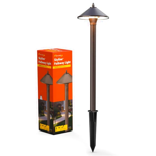 Generic Malibu Low Voltage Pathway Lights 10W Outdoor Landscape Lighting 2700k Warm White Walkway Lights Bronze Metal Pro Style Sideway Light with Stakes and Cable Connector
