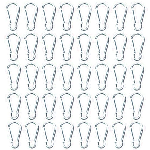 Nextexplore 50pcs Small Carabiner Clips Mini Aluminum Carabiner Clip Keychain Bulk Hook Pack Carabeaner D Shape Hook Keychain for Home Hiking, Silver