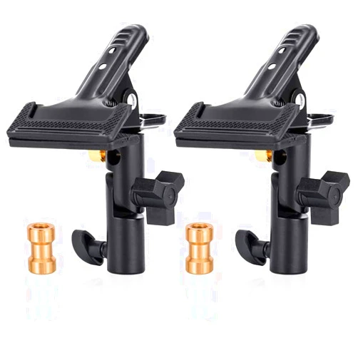 UTEBIT Photography Reflector Holder for Light Stand(2 Pack),Heavy Duty Metal Clamp Holder, Light Reflector with Stand, Photo Umbrella Clamps for Studio, Light Stand