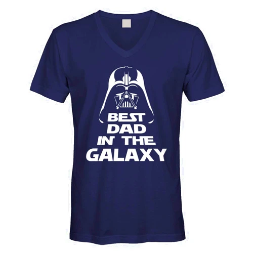 Cybertela Men's Best Dad in The Galaxy Father's Day V-Neck T-Shirt