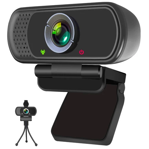 XPCAM Full HD 1080P Webcam with Privacy Shutter and Tripod, Pro Streaming Web Camera with Microphone, Widescreen USB Computer Camera for Laptop Desktop