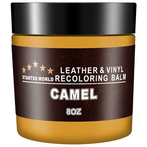 STARTSO WORLD Leather Recoloring Balm, Camel Leather Repair Kit for Furniture, Leather Dye, Leather Color Restorer for Couches, Leather Couch Paint | Repair, Restore & Renew Old, Faded Leather