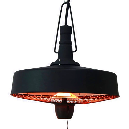 ZHENGRUI Hanging Electric Heater,1500W Patio Space Heater Indoor Outdoor Ceiling Mounted Heater Infrared Ip24 BBQ Party Halogen Garden,Black120V