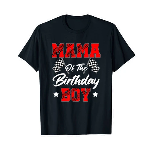 Mama Racing Boy Birthday Race Car Mama of The Birthday Boy Racing Family Pit Crew T-Shirt