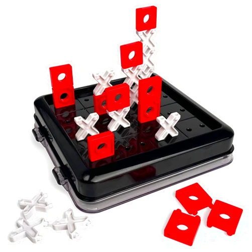 Rokt&razo 3D Tic Tac Toe Game, Travel Pack, Connect 4 in a Row Classic & Challenging Board Sizes, Travel Board Games, Kids Games, Family Games, Travel XO Board Games
