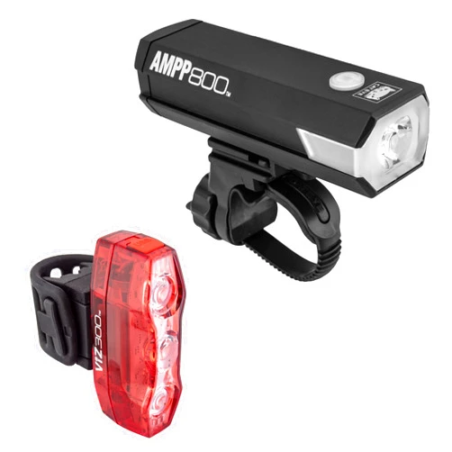CATEYE - AMPP Rechargeable Headlight and ViZ USB Rechargeable Daytime Safety Light Combo Kit