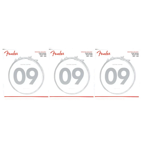 Fender 3150L Original Bullets Pure Nickel Electric Strings - .009-.042 Light (3-pack)