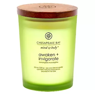 Chesapeake Bay Candle PT40886 Scented Candle, Awaken + Invigorate (Lemongrass Eucalyptus), Medium Medium Awaken + Invigorate