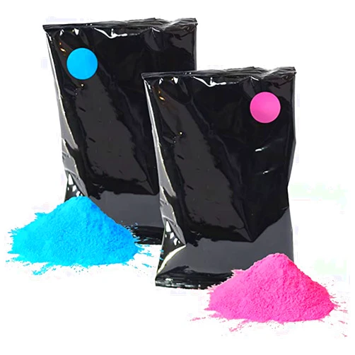 Chameleon Colors Blue & Pink Gender Reveal Powder - Blackout Kit - 1 lb Blue & 1 lb Pink Powder - Color Not Visible Through Bag - Easy Cleanup - Non-Toxic