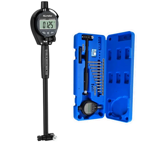 ALLmeter Digital Dial Bore Gage Set 50-160 mm(2-6 Inch) 0.01mm(0.0005 Inch) Dial Bore Gauge Internal Measure Cylinder Tool with Measuring Rod,12 Different Standard Probes for Deep Engine Cylinder