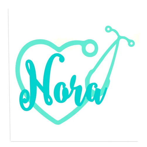 Sage and Serendipity Vinyl Decal - RN CNP CNA BSA Nurse Heart Stethoscope with Name Sticker for Tumblers Laptops Cars Planners Etc