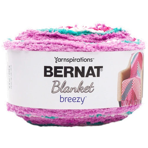 Bernat SPINRITE (6910) Spinrite Breezy Yarn-Tickled Pink BERNAT Blanket Extra VELVETEAL, Multi/Varg
