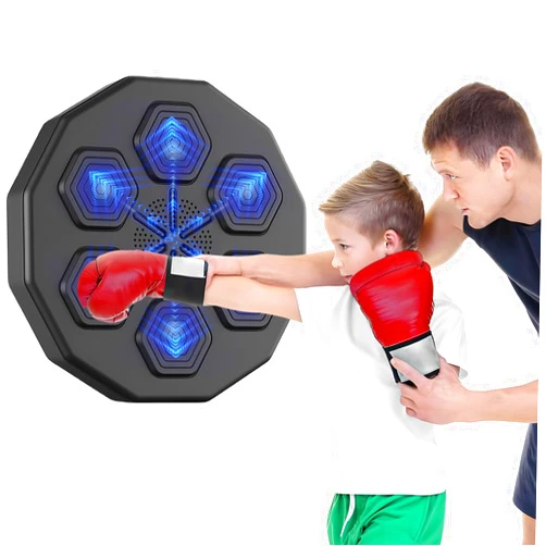 Fundrem Electronic Music Boxing Machine for Kids, Smart Boxing Game, Boxing Training Equipment, Target Workout Boxing Trainer,Wall Mounted Punching Pad Machine