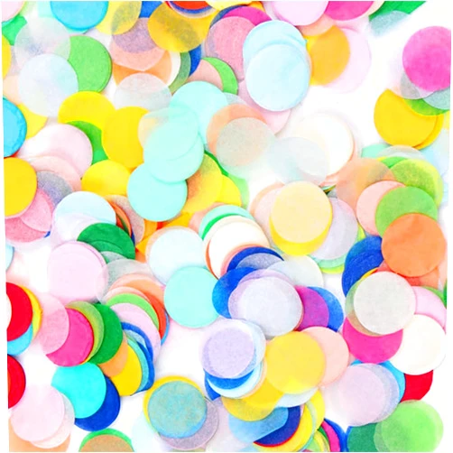 CcHuDE 60 Gram 1 Inch Colorful Tissue Paper Table Confetti Dots Circles for Balloon Wedding Birthday Baby Showers Packaging