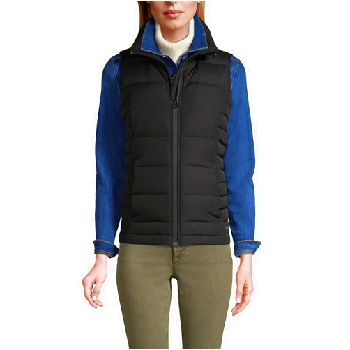 Lands' End Women's Puffer Vest Lightweight Padded Outerwear