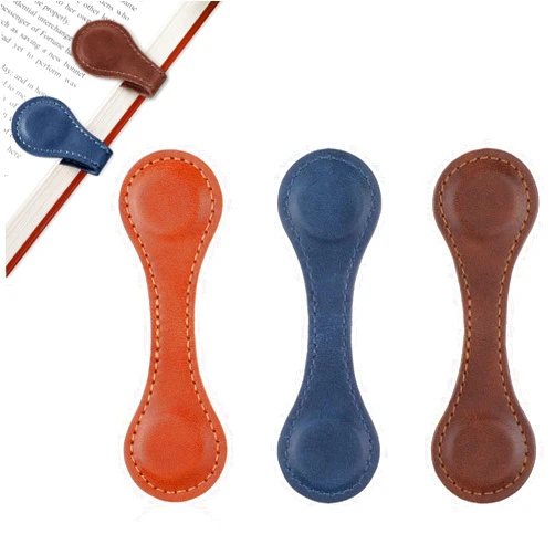 WY LIGHTING LEVEL 3 PCS Magnet Leather Bookmark Vintage Handmade Book Marker Clip Double-Sided Book Page Holder Personalized Leather Page Clip Buckles Timeless Reading Accessories for Lover Readers Teachers Women