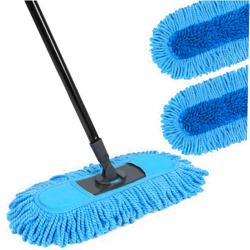 KalTell 19 Inch Dust Mops for Floor Cleaning with 2 Mop Refill Pads Floor Duster with 58” Long Handle Microfiber Sweeper for Hardwood Tile Baseboard