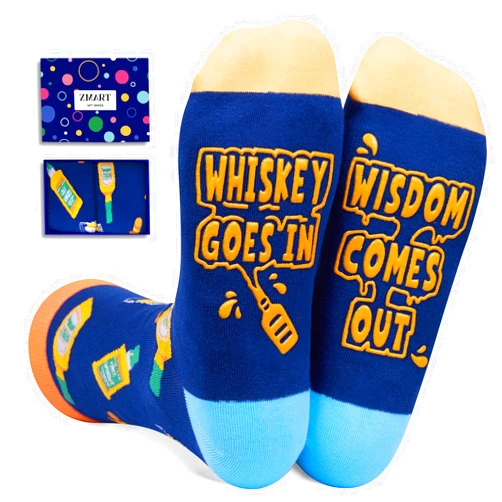 Zmart Drink Gifts for Men Women - Bourbon Whiskey Vodka Socks for Drink Lovers, Margarita Gifts with Funny Sayings