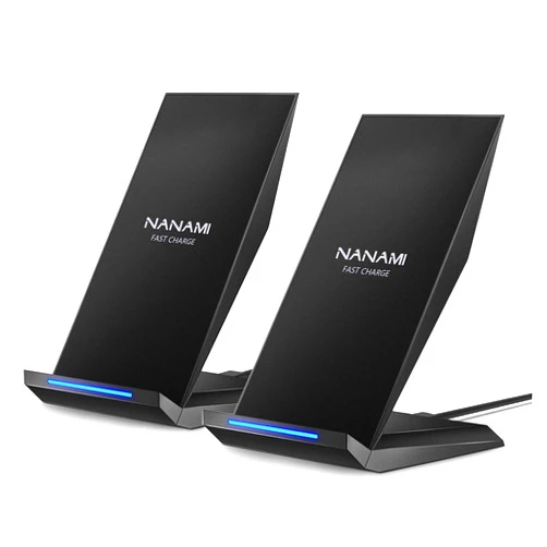 NANAMI Fast Wireless Charger, [2 Pack] NANAMI Qi Certified Wireless Charging Stand Compatible iPhone 16/16 Pro/16 Pro Max/15/14/13/12/11 Pro, Phone Charger for Galaxy S24/S23/S22/S21/S20 and Qi-Enabled Phone