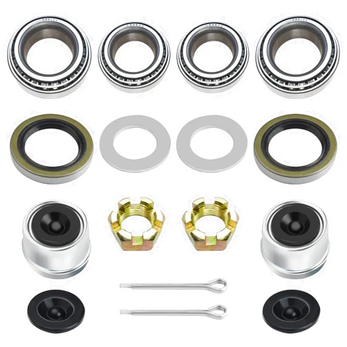 Lumanious 2 Set L68149 L44649 Trailer Axle Bearings Kit with 171255TB Grease Seals,1.98'' Trailer Dust Caps, Cotter Pins, Axle Nuts & Washers, Fits for 1-3/8'' to 1-1/16'' 3500 Lbs Trailer Axle #84 Spindle