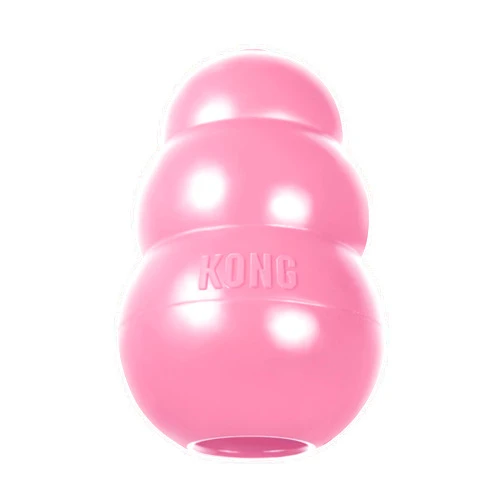KONG - Puppy Toy Natural Teething Rubber - Fun to Chew, Chase and Fetch - for Small Puppies - Pink