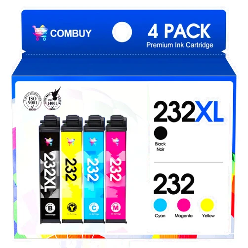 COMBUY 232XL 232 Ink Cartridge Remanufactured Replacement for Epson 232XL Ink Cartridges Combo Pack T232 232 XL 232 Ink Cartridge for Expression Home XP-4200 XP-4205 Workforce WF-2930 WF-2950 Printer (4Pack)