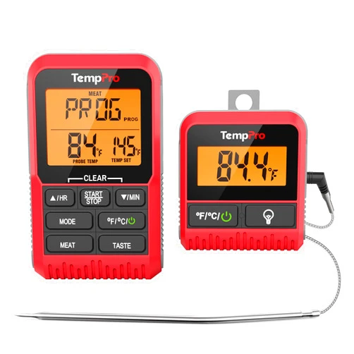 TempPro H06B 500FT Wireless Meat Thermometer Digital with Meat Probe,Meat Thermometer Digital Wireless with 3 Backlit Colors and Timer Mode, Remote Meat Thermometer for Grilling and Smoking