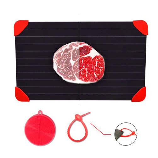 YUNDOOG Defrosting Tray for Frozen Meat Rapid and Safer Way of Thawing Food Large Size Defroster Plate Thaw by Natural Heating A Pack with 14×8in