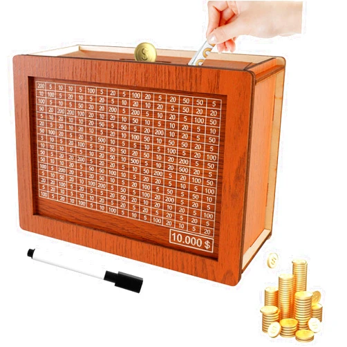 Orandan Wooden Money Saving Box - Secure Cash Vault & Savings Bank for Adults & Kids - Save Your Money with Cashbox Saver Box.