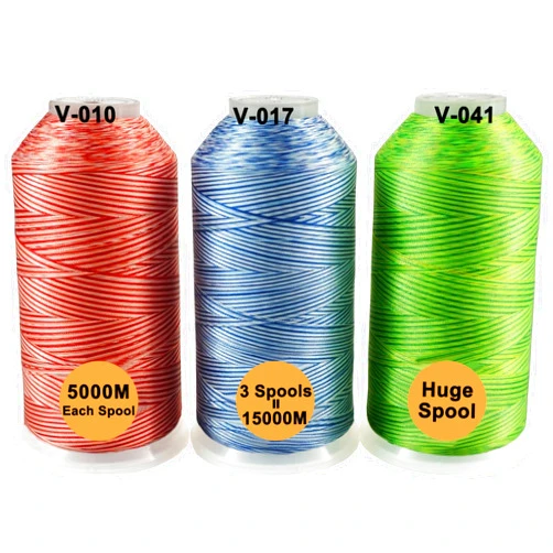 New brothreads - 40 Options- Various Assorted Color Packs of Polyester Embroidery Machine Thread Huge Spool 5000M for All Embroidery Machines -Variegated Colors 2