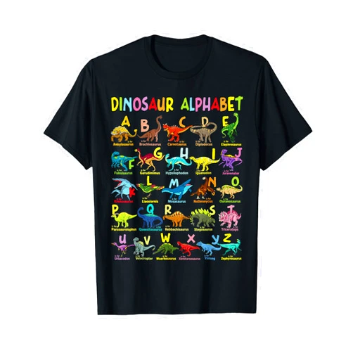 Dinosaurs Types Of Dinosaurs Alphabet A-Z ABC Dino Identification T-Shirt