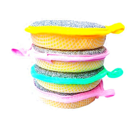 ASkinds 20 Pcs Dishwashing Sponge, Double Sided Round Scrubber Rag Dish Pad for Home Kitchen Cleaning Tool(Random Color)
