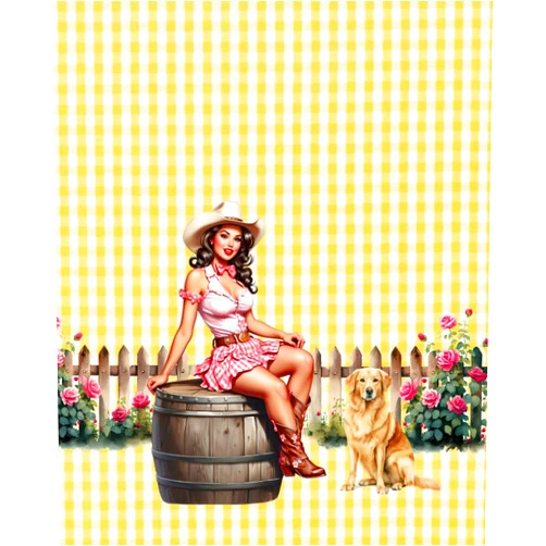 Pinups and Pups Composition Notebook: Country Cutie: A Retro Pinup and Her Pup: Cute Pinup Composition Notebook Journal Dogs | 110 pages, 7.5 x 9.25