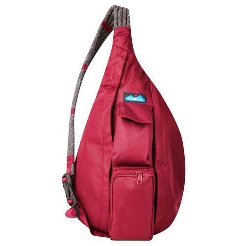 KAVU Original Rope Sling Pack with Adjustable Rope Shoulder Strap, Dark Cherry