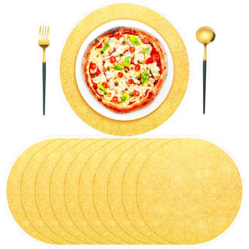 Roshtia 100 Pcs Paper Placemat Disposable Placement Mats for Dining Table Bulk Paper Round Mats Place Decorative Table Mats for Wedding Banquet Party (Gold,11.8 Inch)