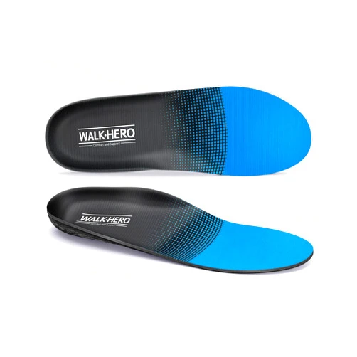 WALK·HERO COMFORT AND SUPPORT Walkhero Plantar Fasciitis Pain Relief Insoles High Arch Support Orthotic Shoes Inserts, Relieve Flat Feet and Foot Fatigue (Mens 7-7 1/2 | Womens 9-9 1/2, Blue)