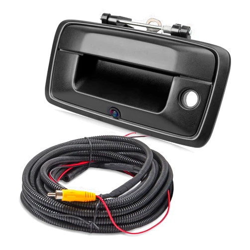 EWAY Tailgate Handle Backup Camera for 2014-2018 Chevy Silverado GMC Sierra 1500 2500 3500 Reverse Rear View RCA Camera Tailgate Latch w/Key Hole, Replaces# 23448681, 23128692, 23156952, 84016231