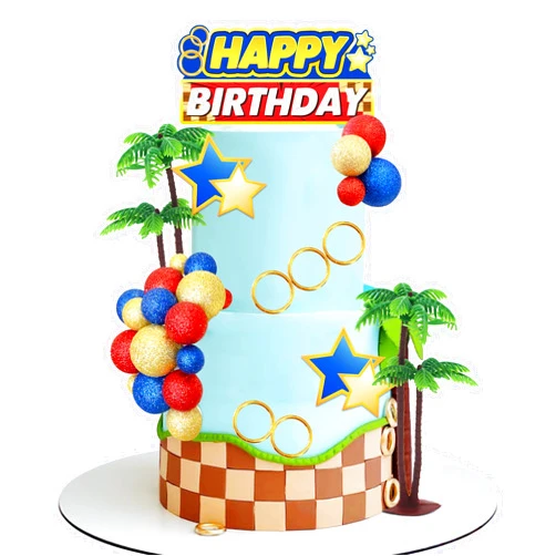 HAVAGDTM Balls Cake Toppers Blue Orange Birthday Cake Decorations for Baby Shower Birthday Cake Decorating (Hedgehog)