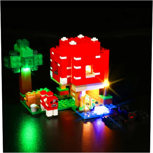 cooldac Lighting Kit for Lego Minecraft The Mushroom House 21179 Building Kit, LED Light Kit Compatible with Lego The Mushroom House 21179 (Lights Only, No Lego Models)