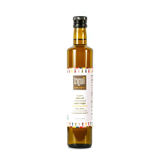 Tragano Greek Organics Extra Virgin Olive Oil - USDA – Certified Organic - Cold Pressed Perfection - 100% Pure Olive Oil is Perfect for Cooking, Salads and Dressing - 500ml