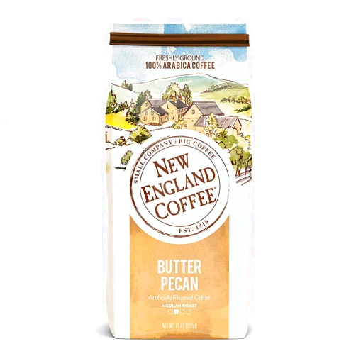 New England Coffee Butter Pecan Ground Coffee, 11 Ounce