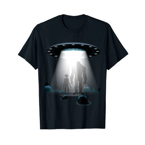 UFO Abduction Big Foot Alien Design Co. Bigfoot Alien Funny Space UFO Abduction Cryptozoologist Gift T-Shirt