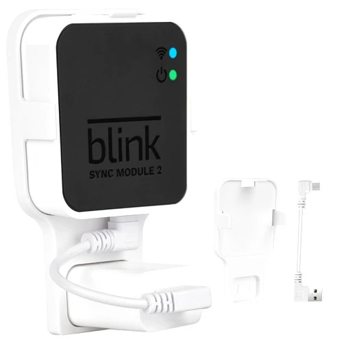 ALERTCAM Outlet Wall Mount for Blink Sync Module 2, Mounting Bracket Holder with Short Cable for All-New Blink Outdoor Indoor Home Security Camera Sync Module, No Messy Wires or Screws
