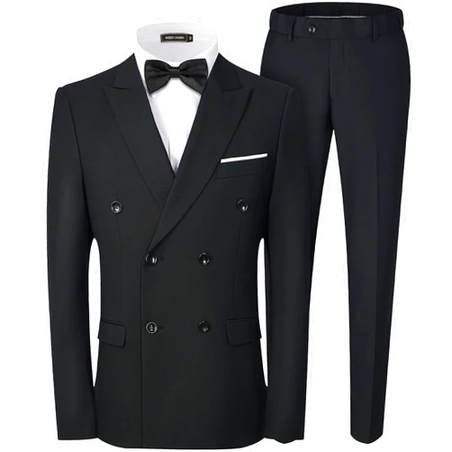 WEEN CHARM Men's Suits Slim Fit 2 Piece Two Button Blazer Wedding Prom Tuxedo Single Breasted Jacket Pants Set